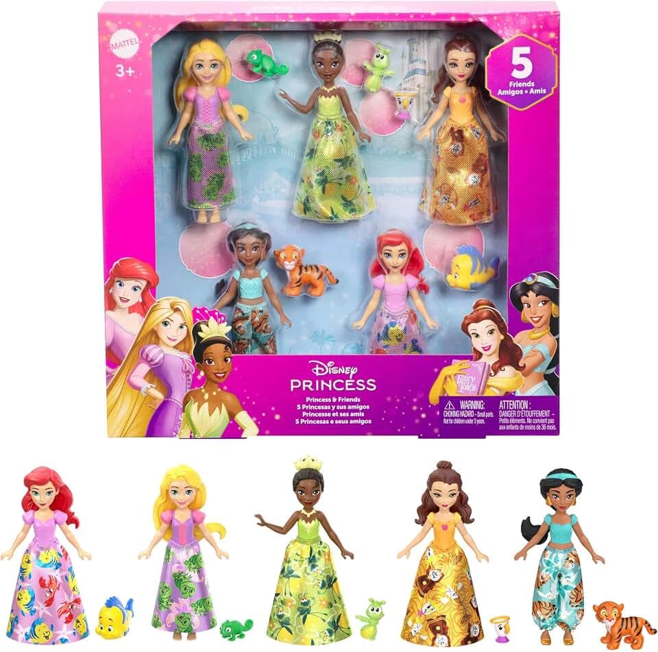 Mattel Disney Princess & Friends 5er-Pack mit kleinen Puppen