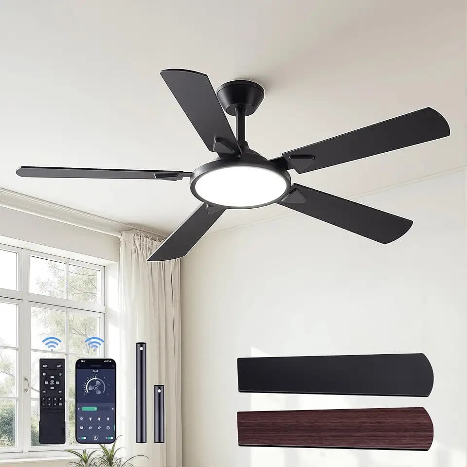 OJX 52 Inch Ceiling Fans with Lights and Remote/APP Control
