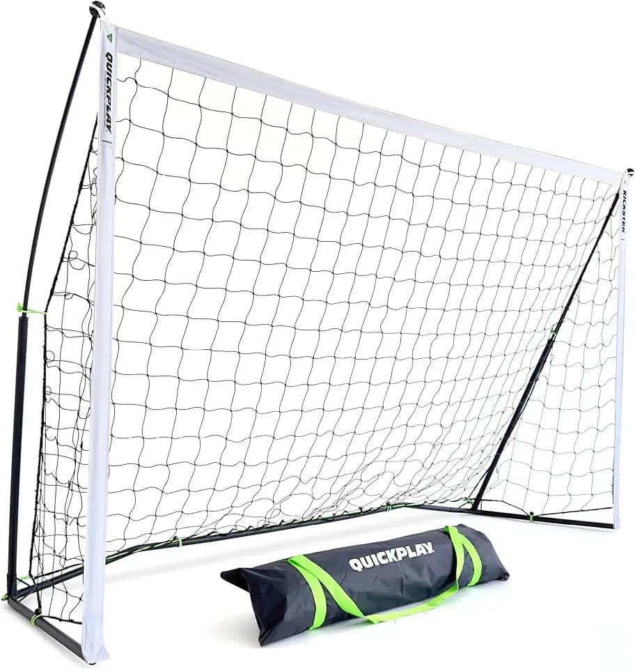 QUICKPLAY Kickster Soccer Goal, Black/White, Fiberglass & Alloy Steel, Ultra Portable [Single]