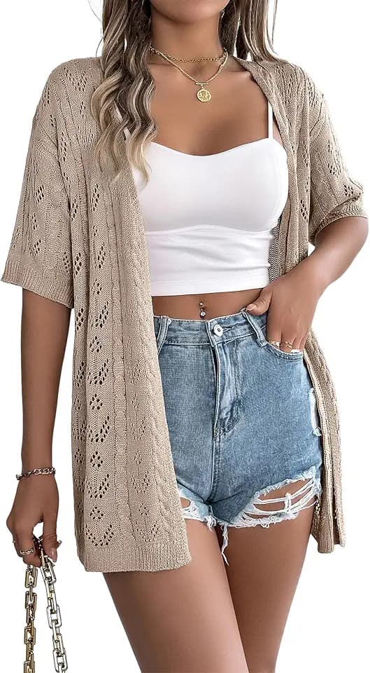 Beautiful Nomad Women's Summer Crochet Cardigan Sweaters Knit Kimono