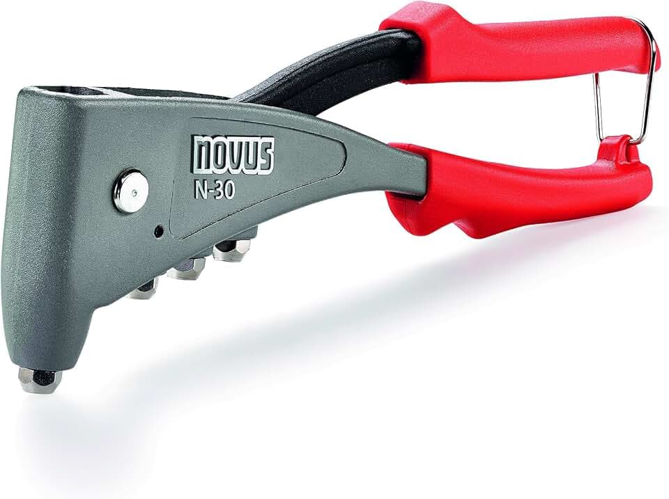 Novus Blindnietzange N-30, ergonomische Profi-Nietzange, Nietenzange mit 1-Hand-Bedienung, Aluminium, Stahl