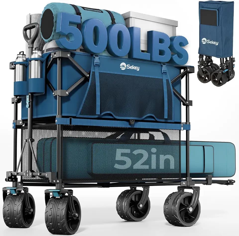 Sekey 400L Double-Decker Wagon, 500 lb Capacity, 50 in Extender