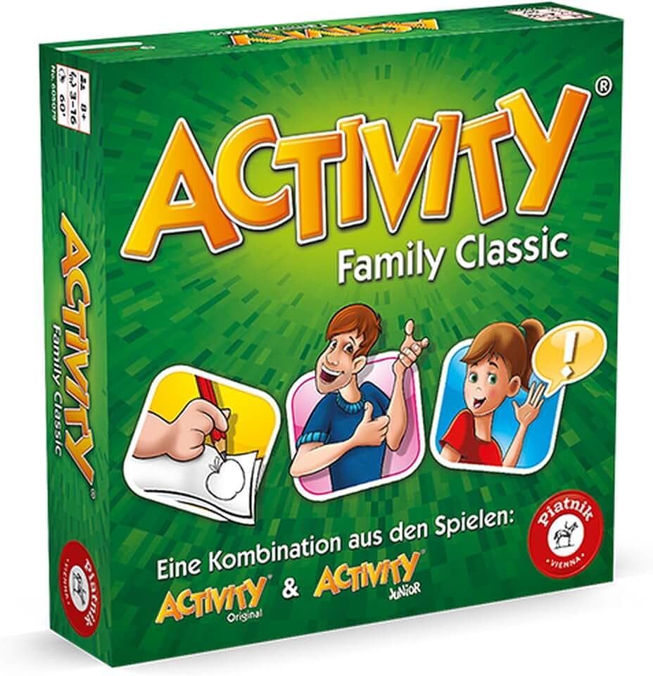 Piatnik 6050 Activity - Family Classic Der Spieleklassiker als Familien Version Junior und Originalkarten Ab 8 Jahren Für 3 bis 16 Spieler Pantomime, Zeichnen, Partyspiel