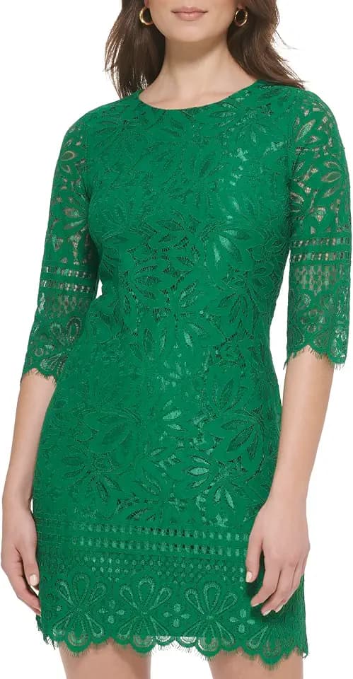 Kensie Women's 1/2 Sleeve Lace Mini Dress