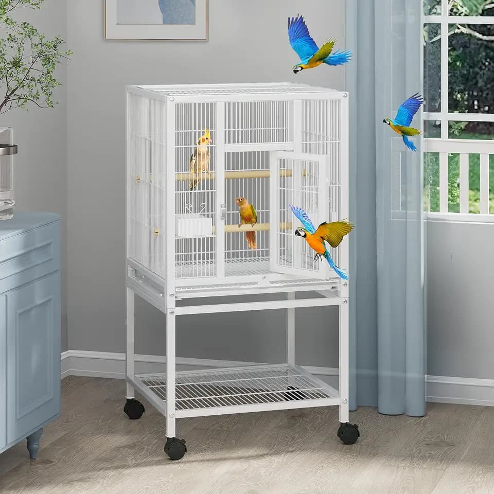YITAHOME 41 inches Metal Bird Cage for Parakeets