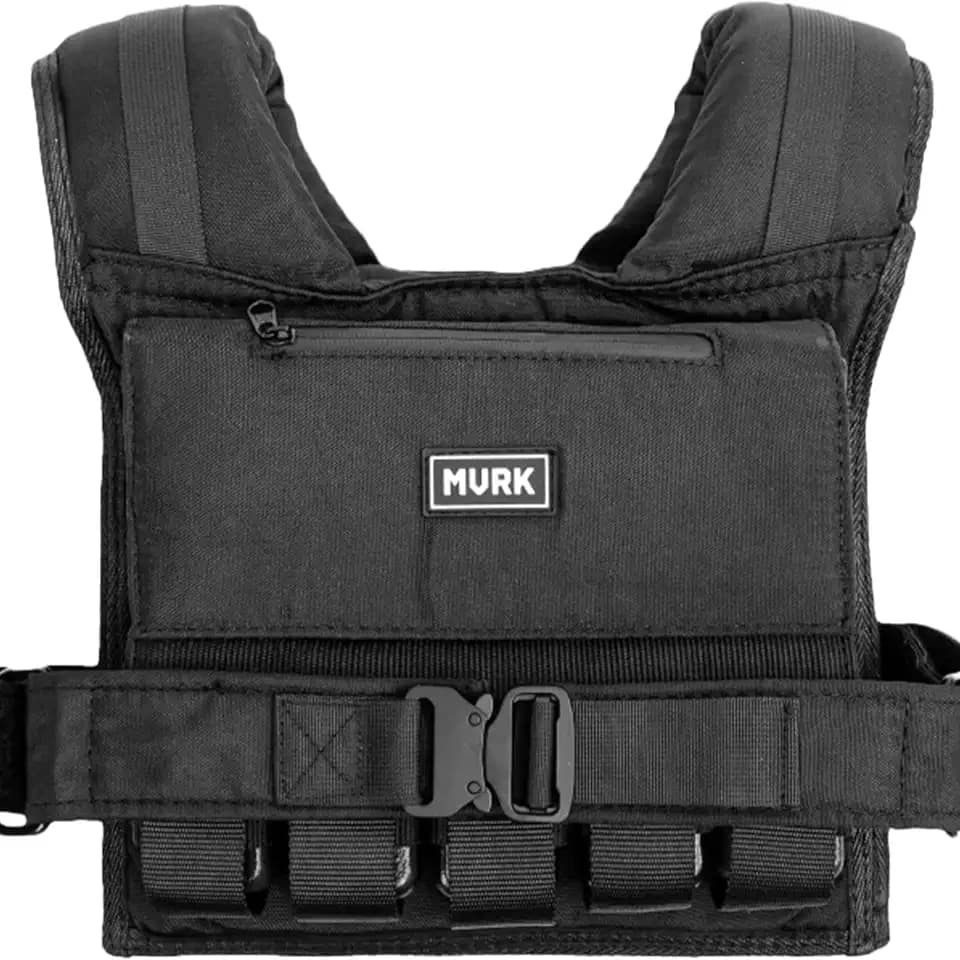 MVRK Weighted Vest Men 15lbs/25lbs/35lbs/45lbs/65lbs/100lbs – No-Bounce Adjusable Heavy Duty Rucking & Strength Training Vest with Removable Iron Weights for Calisthenics, HIIT, Hydrox