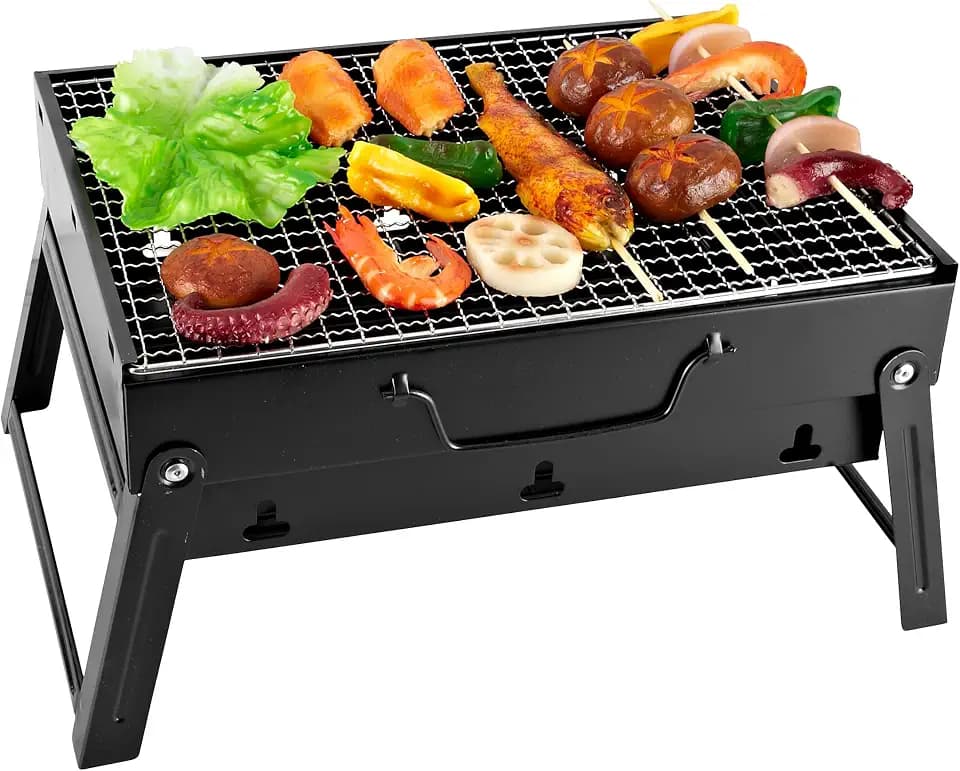BBQ Holzkohlegrill Reisegrill Minigrill Tischgrill Campinggrill | Picknickgrill 35 x 27 x 19,5 cm