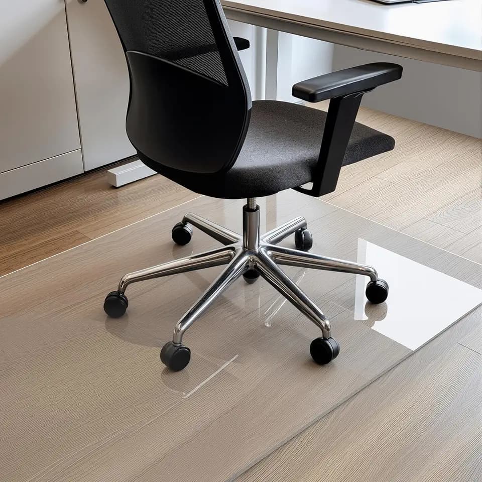 COSYLAND Bodenschutzmatte Bürostuhl – transparente, rutschfeste Stuhlunterlage für Teppich & Hartböden, Fußbodenschutz Bürostuhlunterlage – 90×120 cm, milchweiß