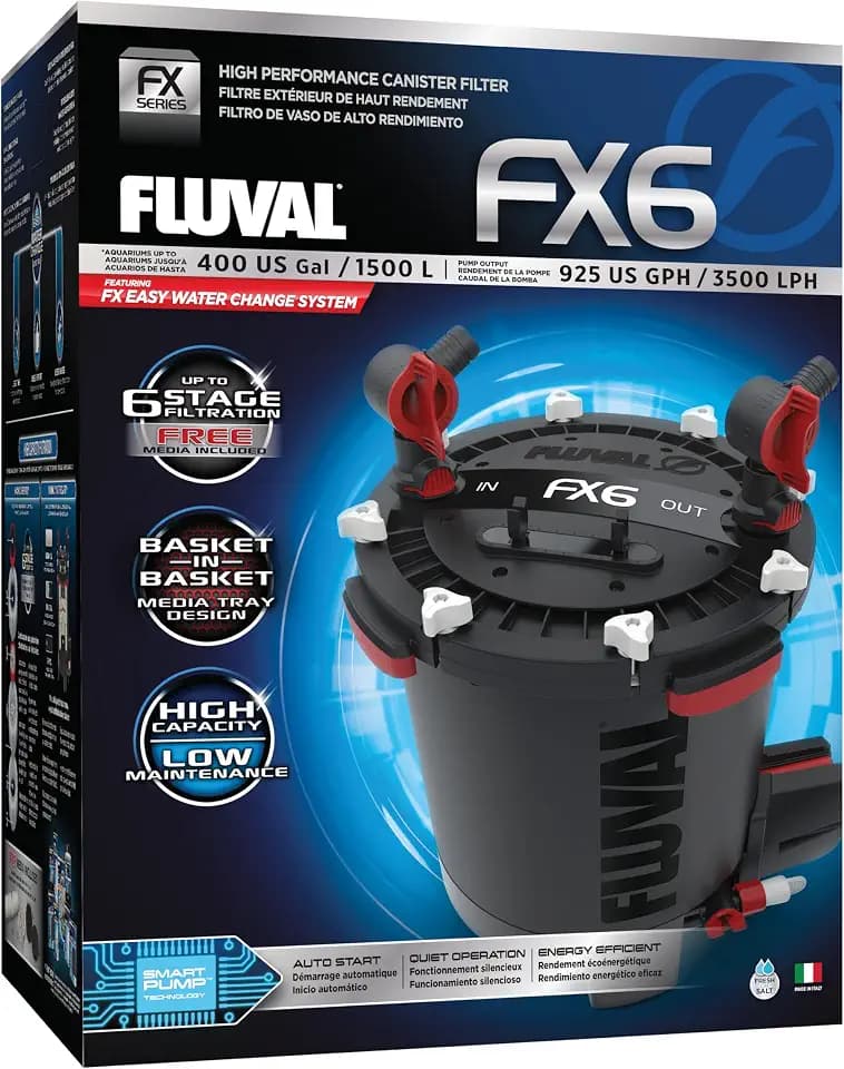 Fluval FX6 High Performance Aquarium Filter, up to 400 Gal.