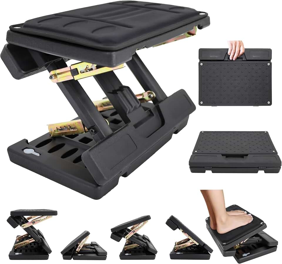 Adjustable Under Desk Foot Rest & Leg Rest Massage Office Footrest