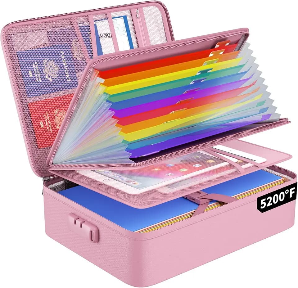 ENGPOW Fireproof File Organizer Bag with 13 Pockets Accordion File Folder