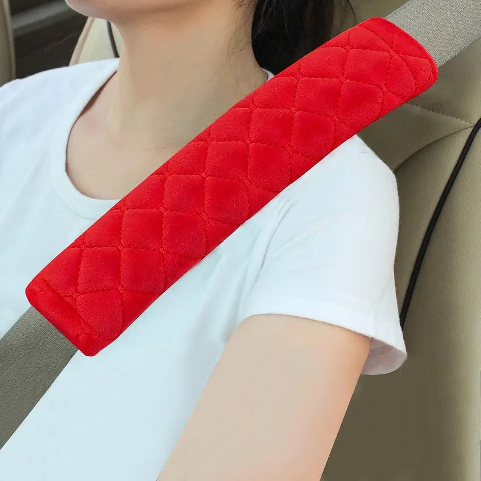 Amooca 2 Pack Seat Belt Covers Soft Shoulder Pad for Cars & Backpack