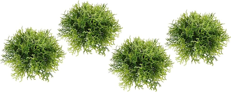 Künstliche Kugel aus Moos Graskugel Deko für Hochzeit Party Dekokugel Grünkugel Kunstmoos Gras Bärenfell Busch Büschel Halbkugel Legen Aufhängen Hängen Tischdeko Kunstpflanze Basteln klein