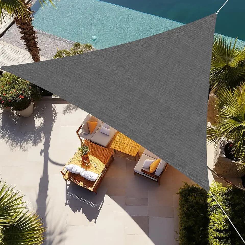 Shade&Beyond 20'X20'X20' Sun Shade Sail Dark Grey Triangle