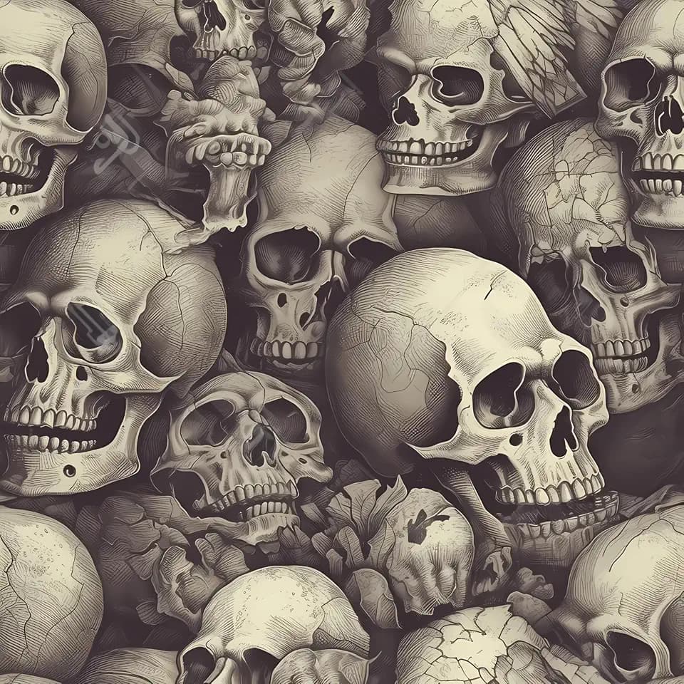 Skull Peel and Stick Wallpaper,17.71" x 236.2"Thicken Vintage Skull Wallpaper Removable Self-Adhesive Contact Paper for Living Room Bedroom Washroom Cabinet