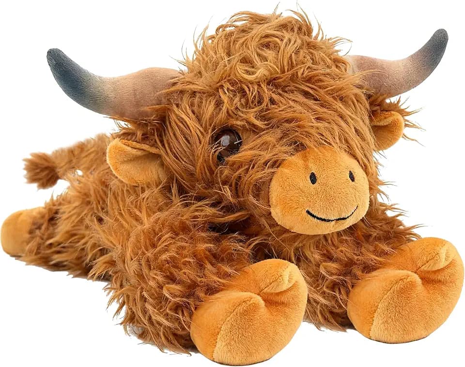 JOD® 5lbs Highland Cow Weighted Stuffed Animals, 22inch Giant Highland Cow Gift Plushie Toy, Cute Stuffed Animal Highland Cattle Plush Pillow Women Adults Kid Bedtime Highland Cattle