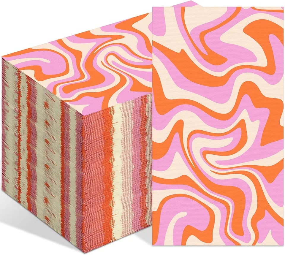 Tinlade 100 Pcs Disposable Napkins Paper Guest Towels for Bathroom, Orange
