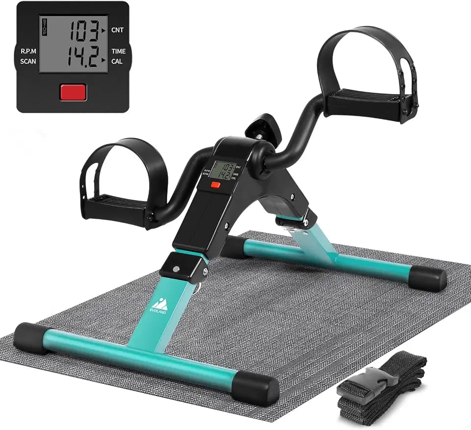 EVOLAND Mini Bike, Arm und Beintrainer Heimtrainer, Hometrainer, Fitnesstrainer, Sportgerät, Minifahrrad Bewegungstrainer Fitnessgerät für Zuhause Büro