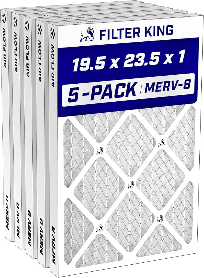 Filter King 19.5x23.5x1 Air Filter MERV 8, AC Furnace Filters (5-Pack)