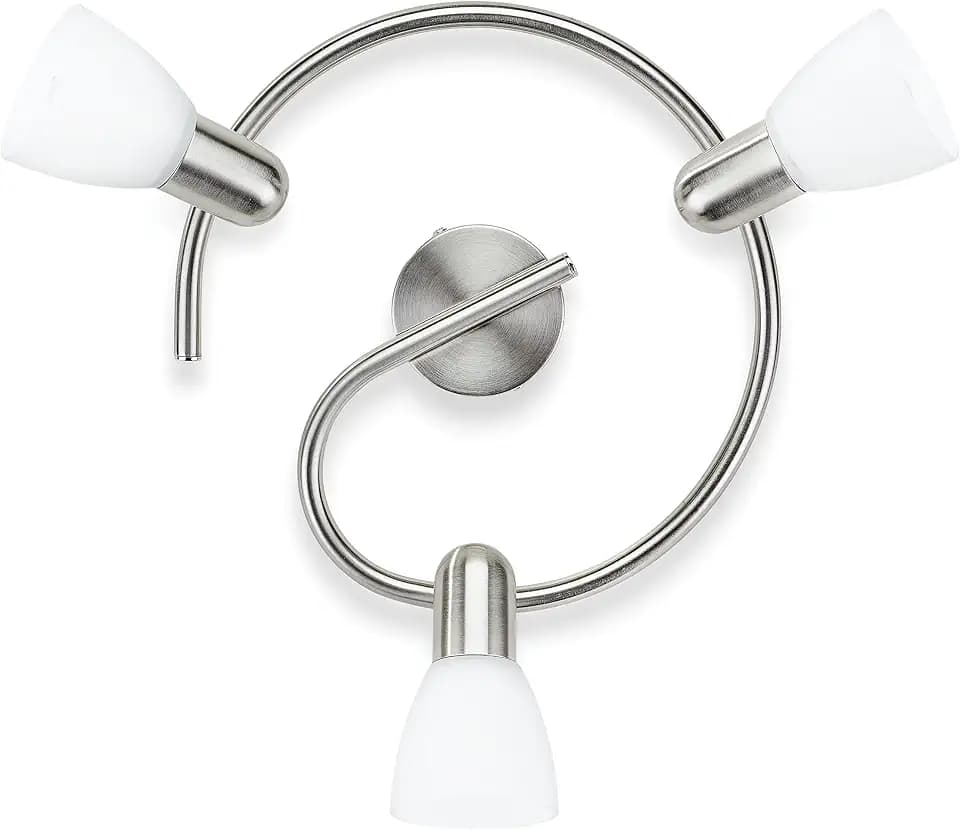 Philips E14 Essentials Jute Spot Bar/Tube Light, Nickel 3 Leuchtmittel nickel, Grau