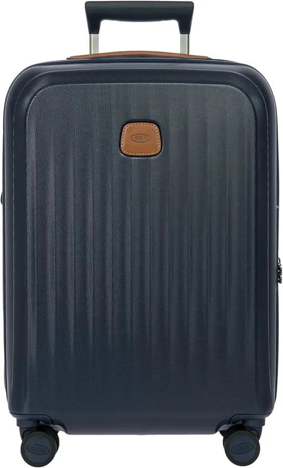 Bric's Taormina Ultra-Light Carry-On Spinner – Airline Approved Expandable Hard Shell Suitcase with TSA Lock, Anti-Tamper Zippers & Built-In USB Port - 21 Inch, Blue