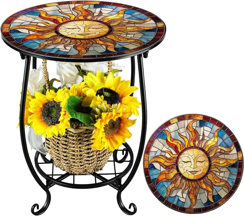 Cinnvoice Outdoor Side Table Small End Patio Porch Table