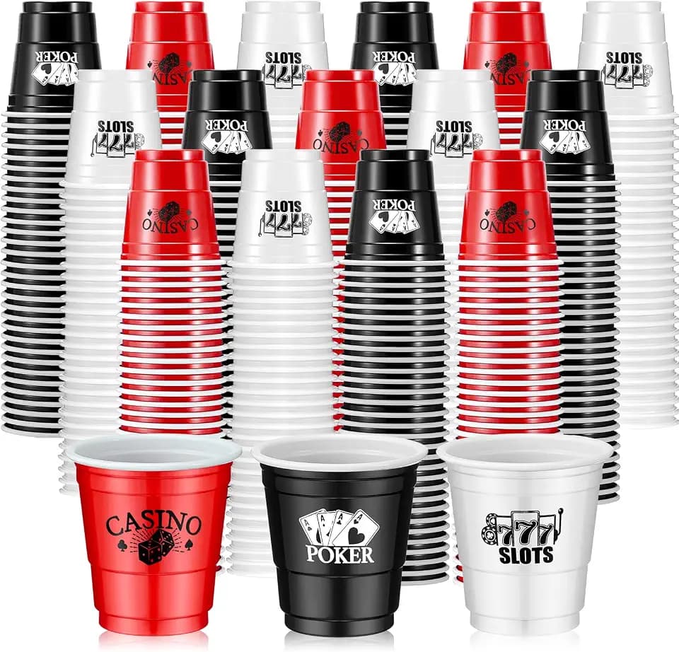 Ziliny 150 Pcs Casino Shot Glasses, 2 oz Poker Dice Party Plastic Cups