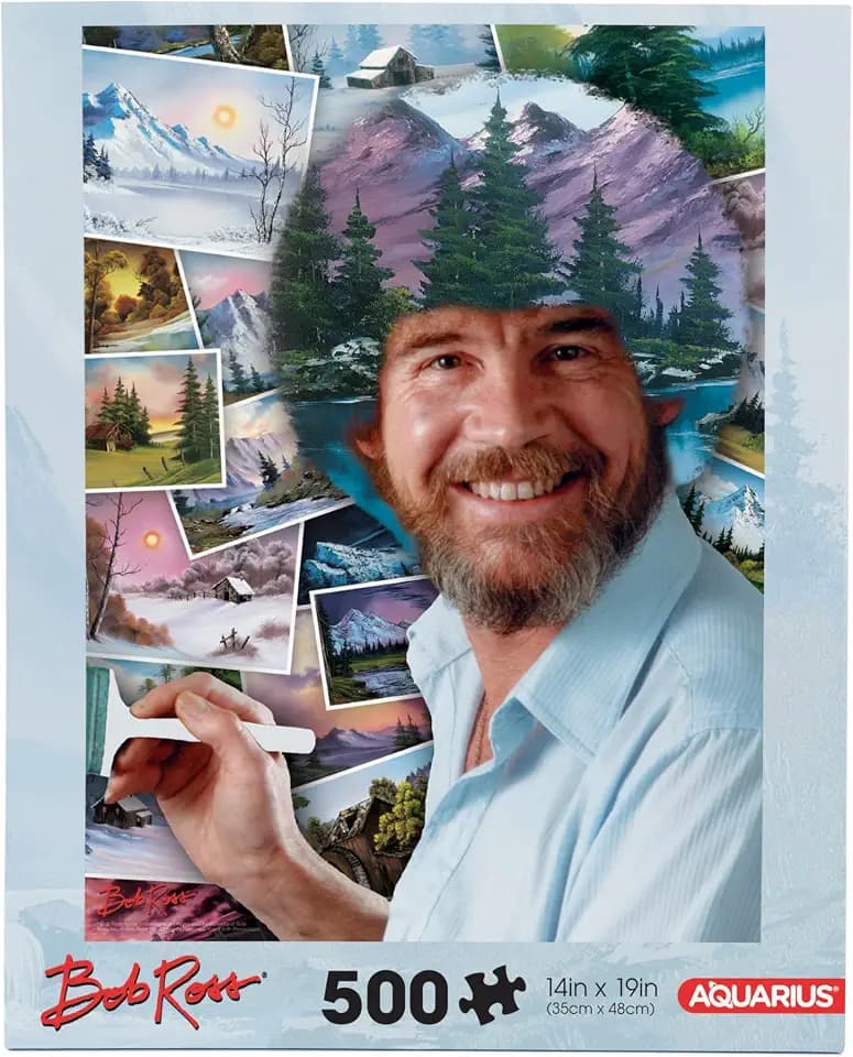 Aquarius Bob Ross Hair 500pc Puzzle (500 Piece Jigsaw Puzzle) - Glare Free - Precision Fit - Officially Licensed Merchandise & Collectibles - 14x19 Inches