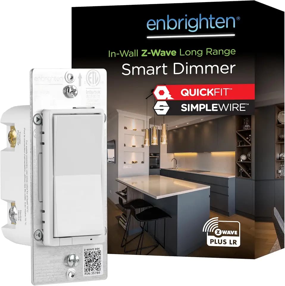 Enbrighten Z-Wave Long Range Dimmer Switch, 800 Series, Paddle