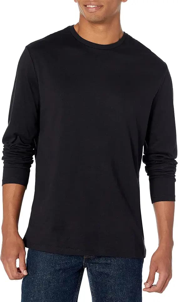 Amazon Essentials Men's Slim-Fit Long Sleeve Cotton T-Shirt, Crew Neck