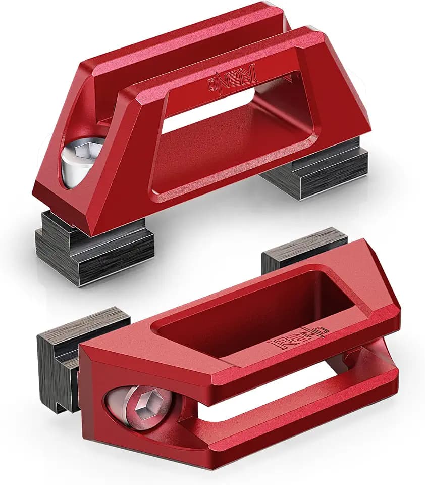 RENO Bed Rail Cleats, Truck Bed Tie Down Anchors for Cargo (Red, 2Pcs)