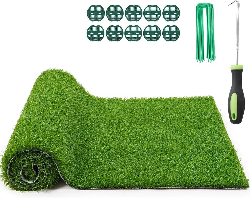 Artificial Grass Fake Turf Grass Outdoor Indoor with Drainage Holes, 3x5FT