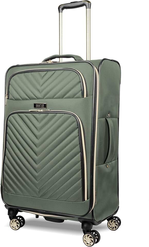 Kenneth Cole REACTION Chelsea Chevron Quilted Luggage, Olive, 24-Inch Checked
