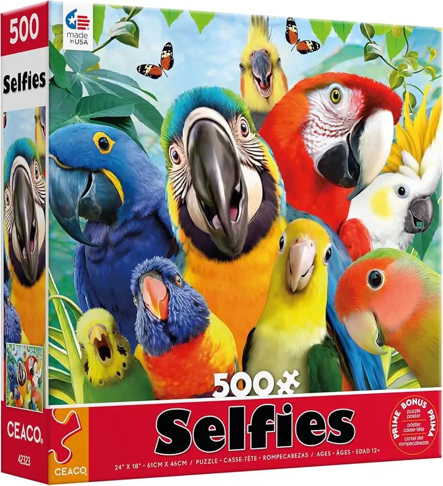Ceaco - Perfect Parrot Selfies - 500 Piece Jigsaw Puzzle for Adults