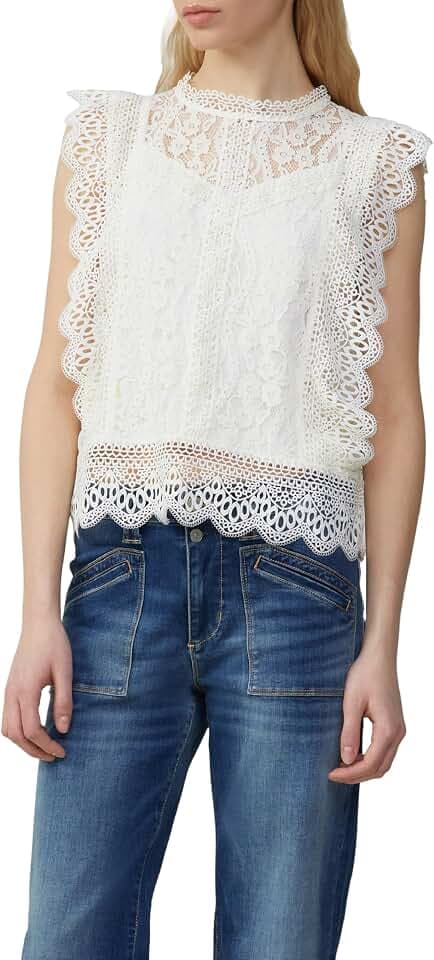 QS Damen Blusentop aus Spitze Blusentop mit Spitze