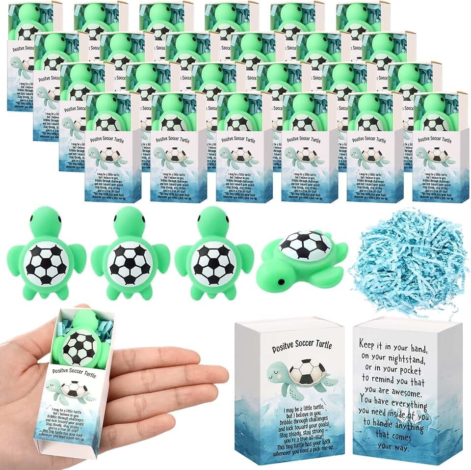 Wettarn 25 Sets Positive Soccer Gift with Boxes, Team Gifts