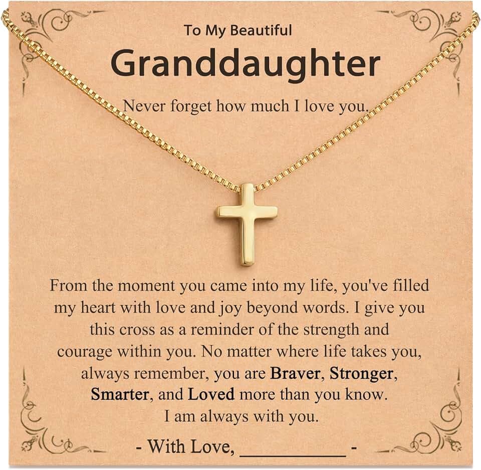 Tarsus Cute Tiny Cross Necklace - Always Remember You Are Loved - Christian Gifts Easter Stuffers Birthday Jewelry Inspirational Gifts for Teen Girls & Women