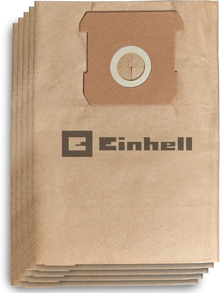 Original Einhell Schmutzfangsack 15 L (passend für Einhell Nass-Trockensauger mit 15 Liter-Behälter, 15 L Volumen, 5 Stück enthalten, aus Papier)