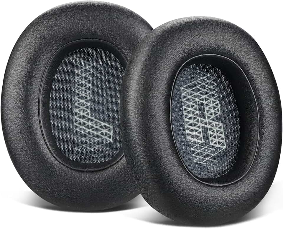 SOULWIT Ohrpolster für JBL E65BTNC, Live (650BTNC/770NC/660NC) – Schwarz | für E65BTNC/Live 650BTNC/Live 770NC/Live 660NC/Duet NC Over-Ear-Kopfhörer