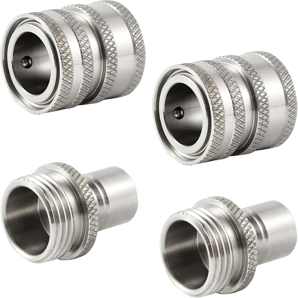 Raincovo Garden Hose Quick Connect, Stainless Steel, 3/4 Inch GHT