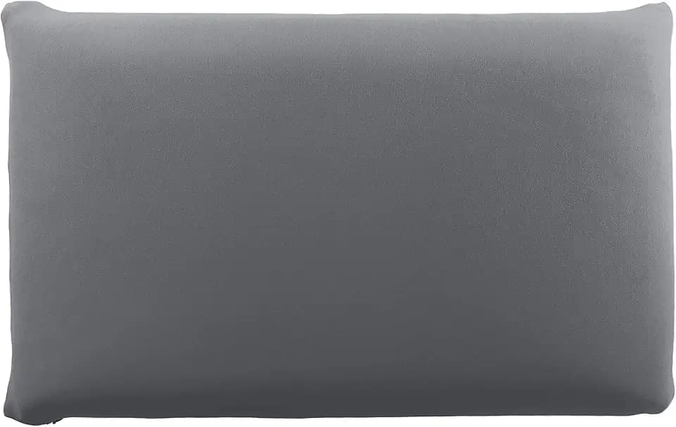 Edda Lux Bezug passend für SIEBENSCHLÄFER Kissen, 72 x 42 cm und für MaxxGoods Nackenstützkissen, 70 x 42 cm, Jersey Kissenbezug mit Reißverschluss, aus 100% Baumwolle, in Schiefer