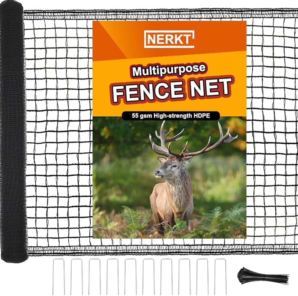 Plastic Mesh Fence 55gsm Thicker Temporary Deer Fencing, 4x75ft