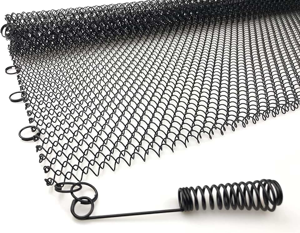 Sunshinecarpentry Fireplace Mesh Screen Curtain, Two Panels. Rod kit NOT Included(24" H x 24" W), Black