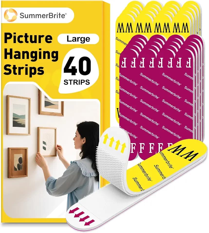 Summerbrite Heavy Duty Picture Hanging Strips, 20Pairs, Large