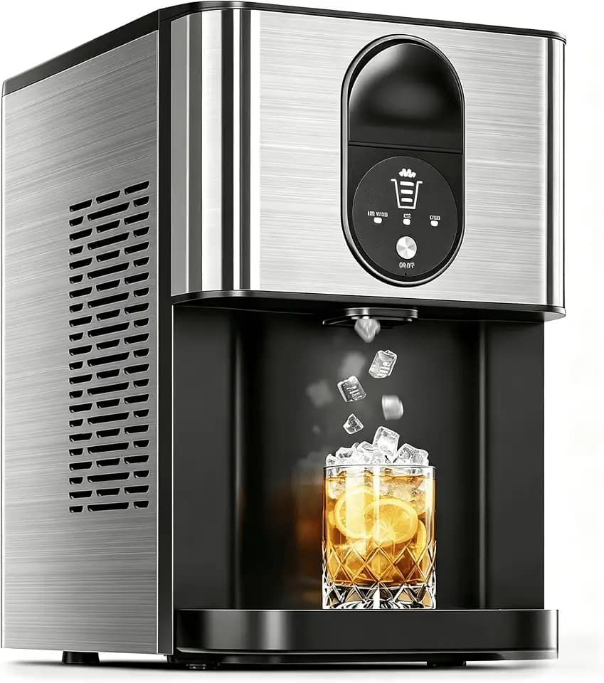 Kismile 44lbs/24H Soft Chewable Pebble Ice Machine, (Silver)