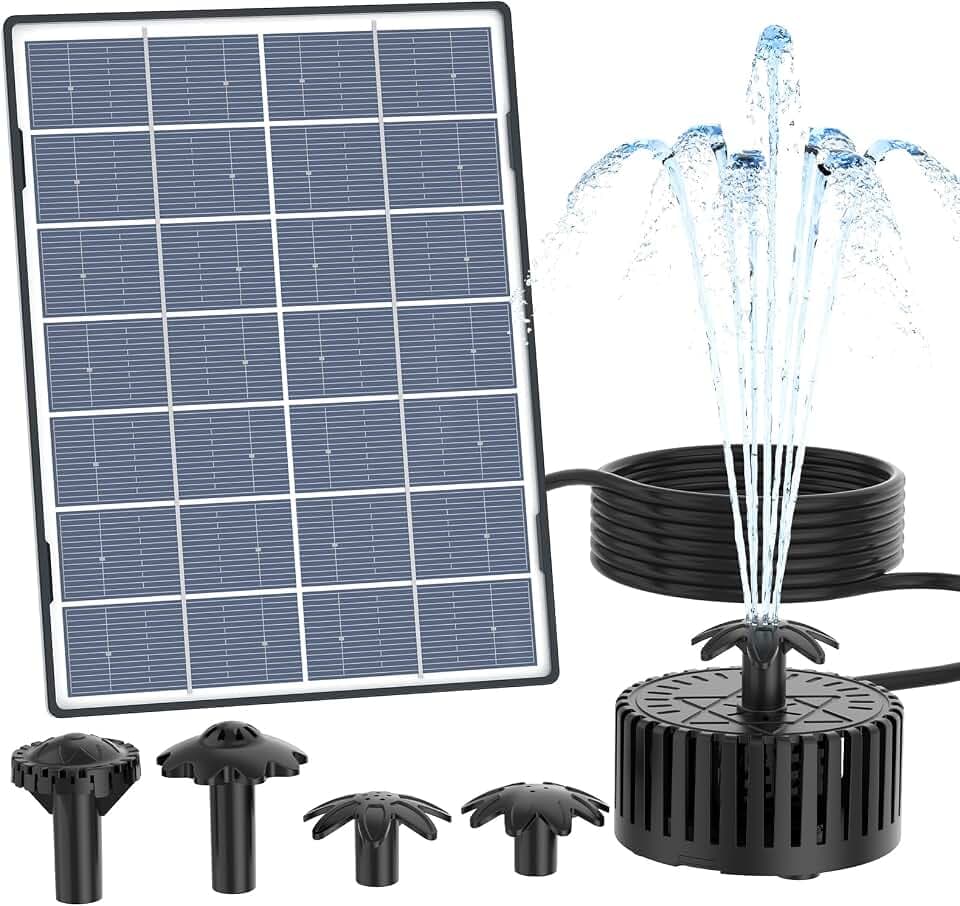 AISITIN 4,5W Solar Springbrunnen für Außen, Glas Solarbrunnen für Draussen
