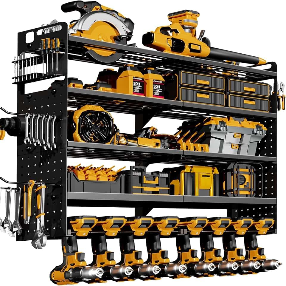 Large 5-Tier Power Tool Organizer Wall Mount, 320lb Capacity, 34'' Wide