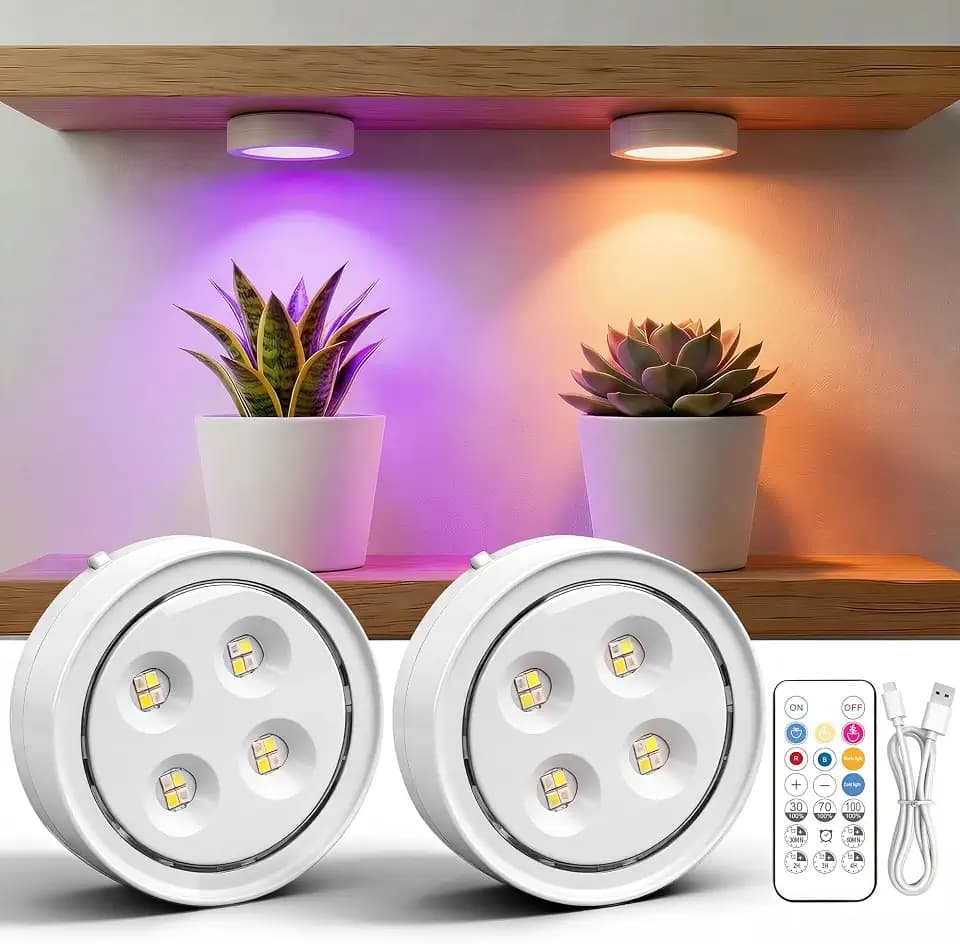 2 Pack Rechargeable Grow Light for Indoor Plants, Cordless Light
