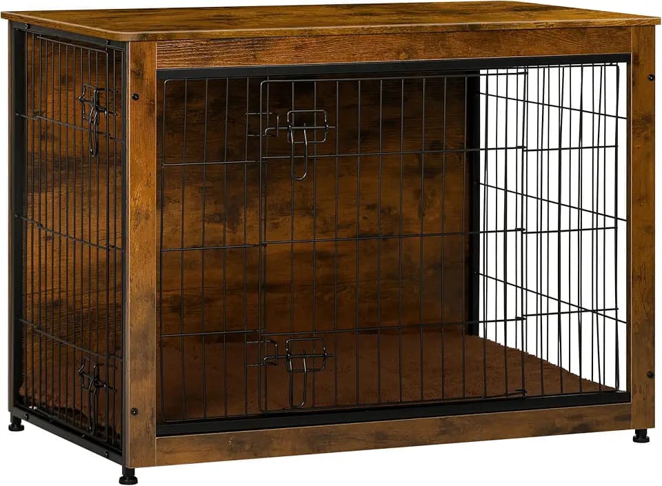 DWANTON 38.5" XL Dog Crate Furniture with Cushion, Large Dog Kennel Indoor