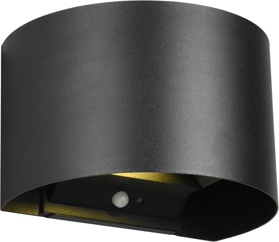 Reality Leuchten LED Akku Wandleuchte Talent R27769132, Metall Schwarz matt, Magnetische Wandhalterung, inkl. 2x 0.5 Watt, Dämmerungssensor, Bewegungsmelder, Up and Down Beleuchtung, USB-C Ladebuchse